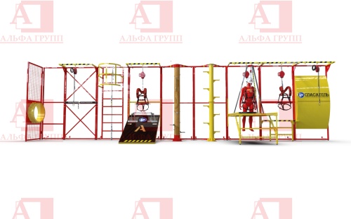 Учебно-тренировочный полигон СПАСАТЕЛЬ ПС15-01х1-9 (2,7м) от АЛЬФА ГРУПП для практических занятий на высоте и в замкнутом пространстве с применением средств индивидуальной защиты и стационарных анкерных систем.  